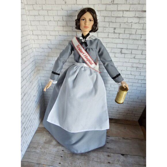 Mattel Barbie Signature Florence Nightingale Inspiring Women Doll Lamp Displayed - Picture 2 of 6